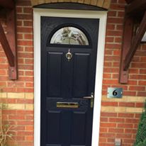 Blue Composite Door with Reflections Glass