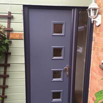 Slate Grey Composite Front Door With Anthracite Grey Frame